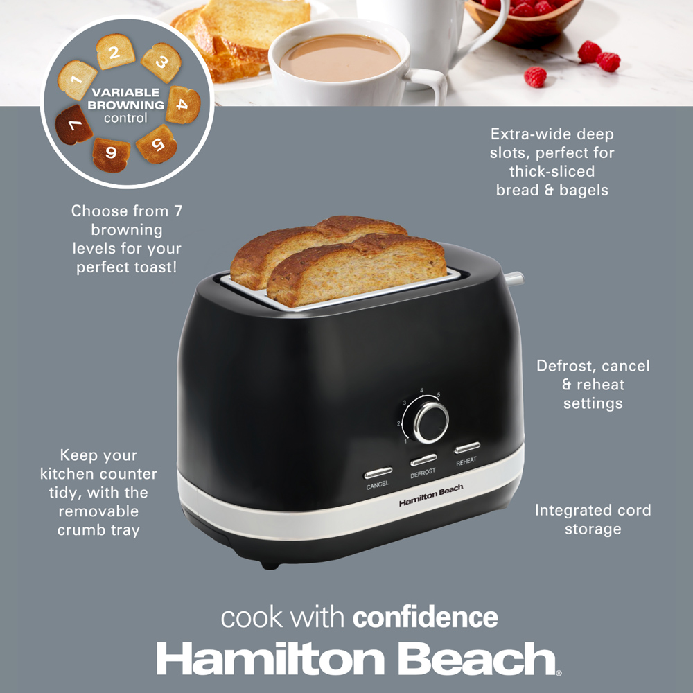Hamilton Beach Ella HBT1322MB Black 2 Slice Toaster Image 8