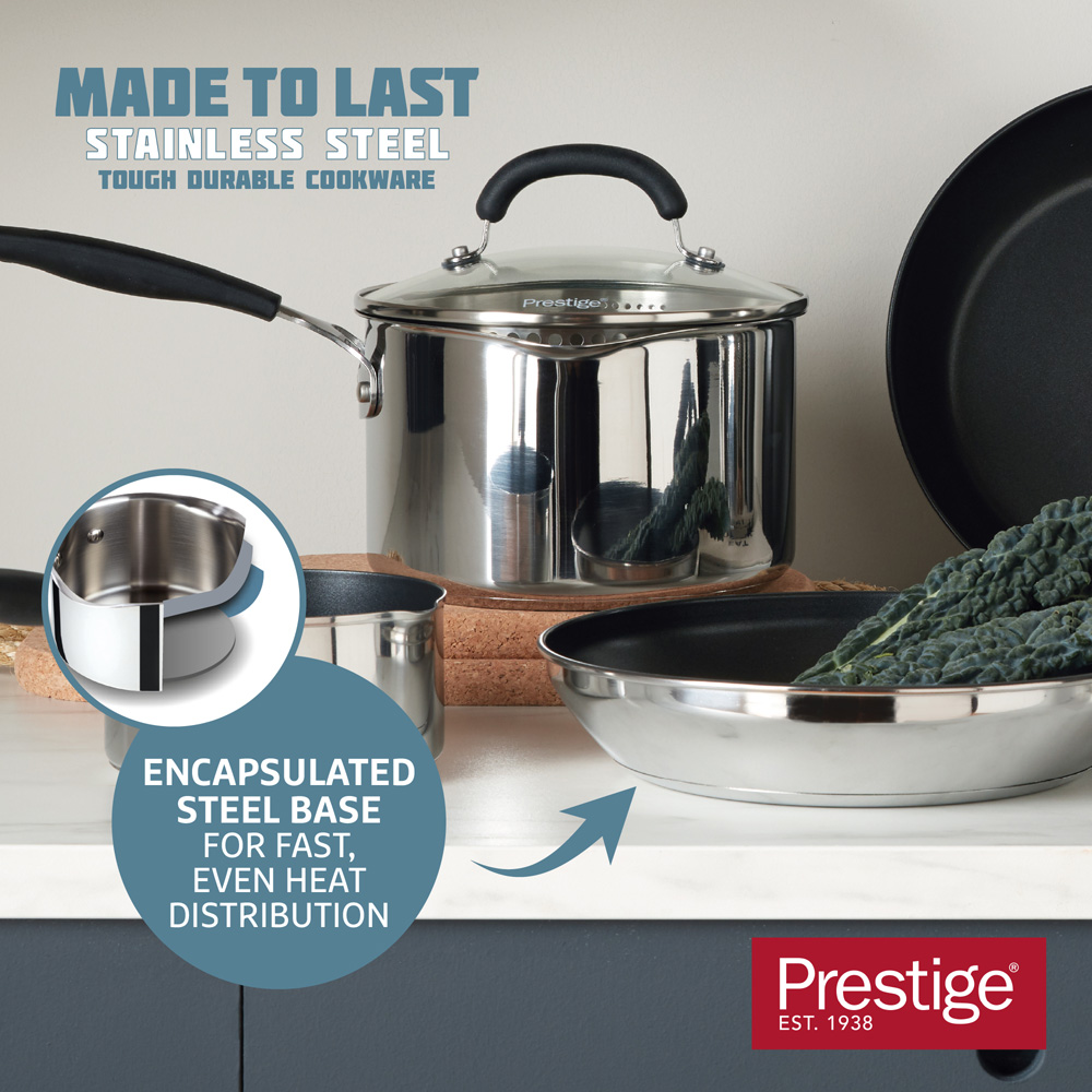 Prestige 29cm Stainless Steel Frying Pan Image 3