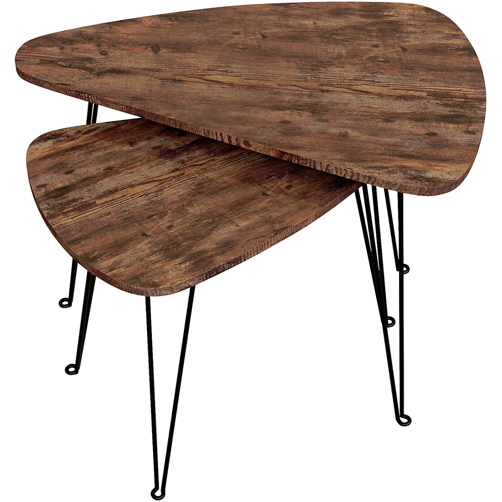 Vida Designs Brooklyn Dark Wood Nest of Oval Tables Set of 2 Image 7