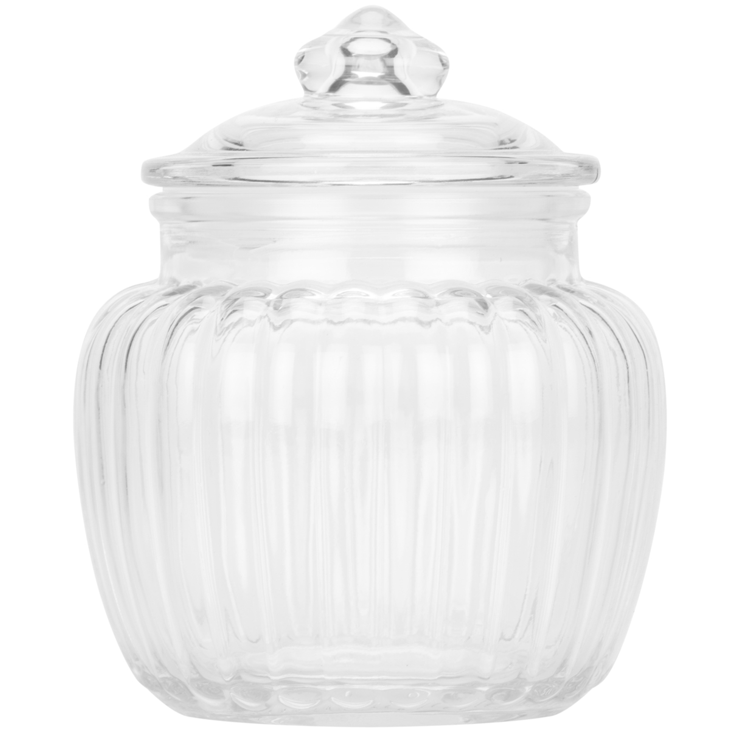 My Home Ribboned Effect Glass Jar with Lid 11.5cm Image