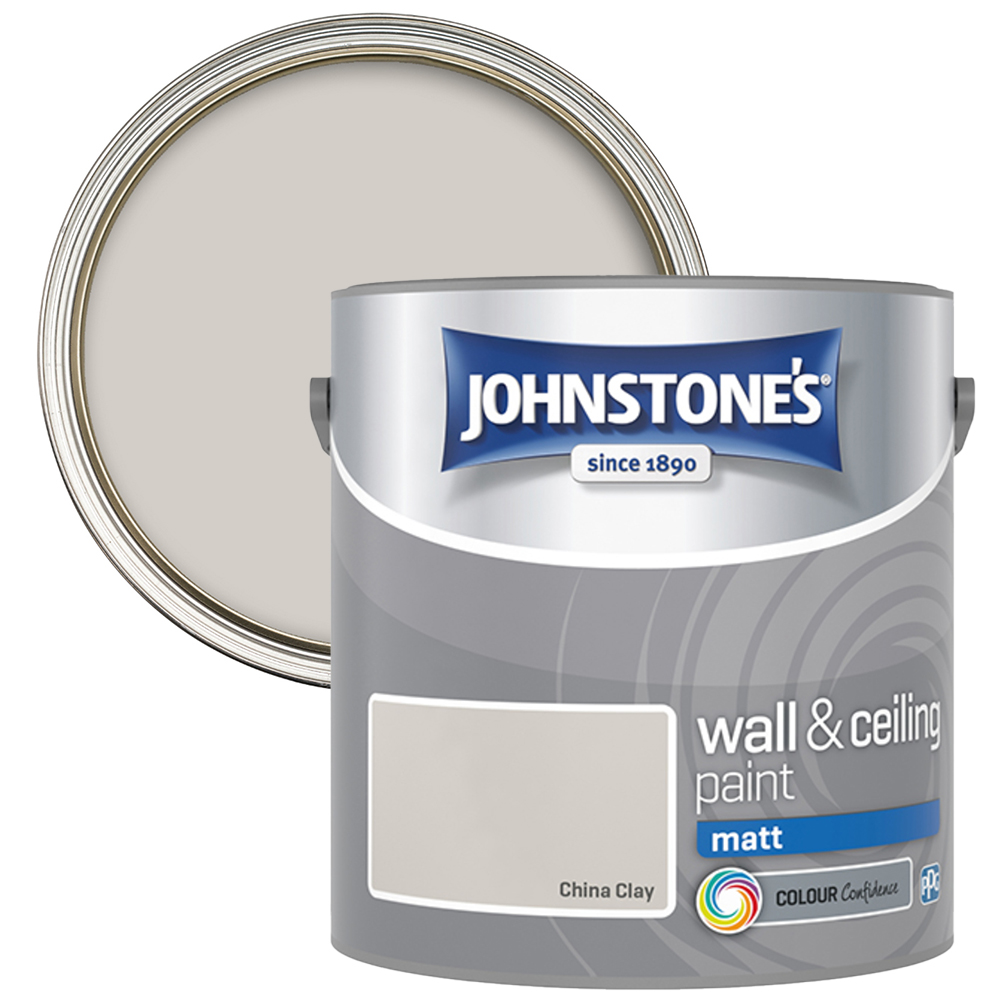 Johnstone's Walls & Ceilings China Clay Matt Emulsion Paint 2.5L Image 1