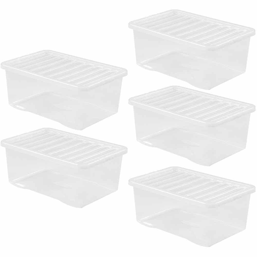 Wham 45L Crystal Storage Box and Lid 5 Pack Image 1