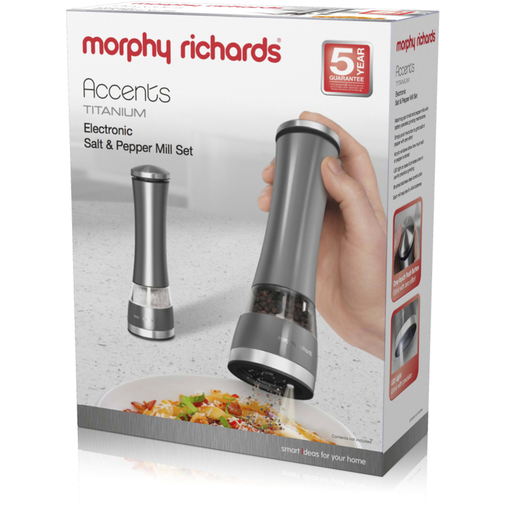 Morphy Richards Titanium Electronic Salt and Pepper Mill Image 3