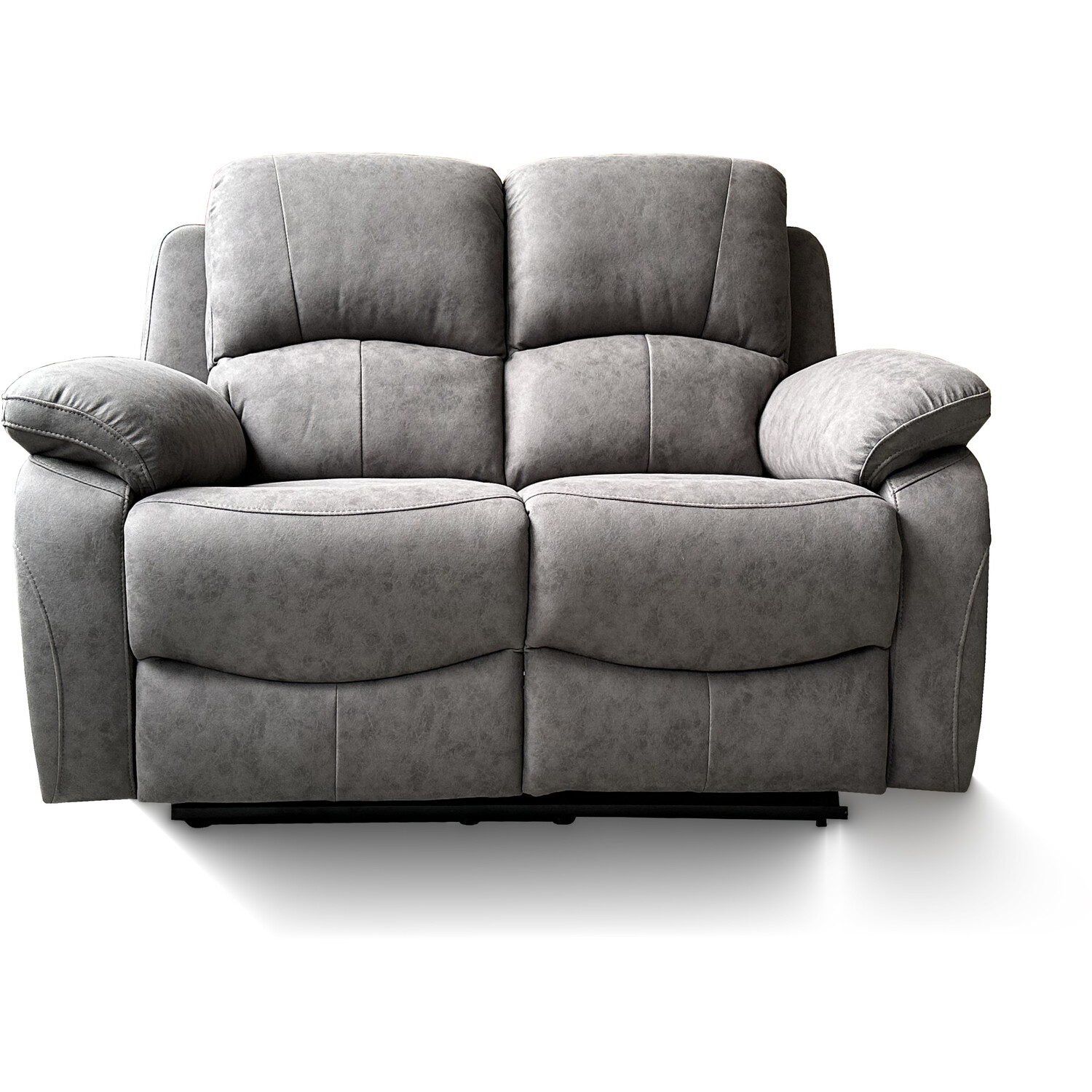Milano 2 Seater Charcoal Fabric Manual Recliner Sofa Image 3