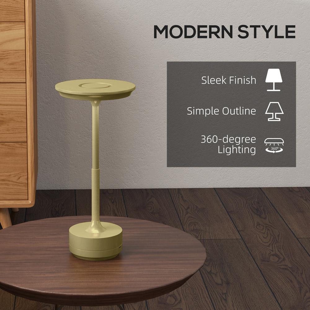 Portland Portable Gold Tone Cordless Table Lamp Image 6