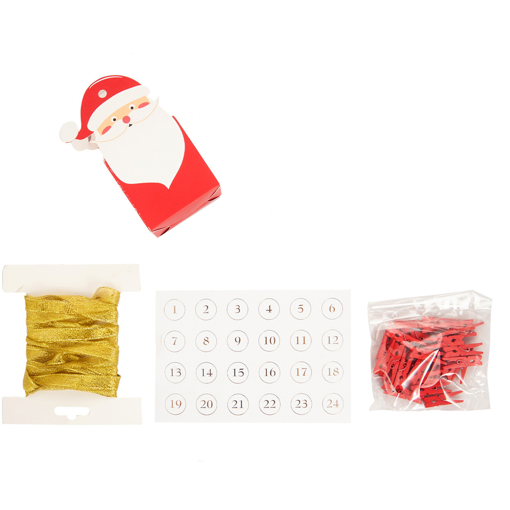 Make Your Own Red Festive Pattern Advent Calendar Box Kit Image 5