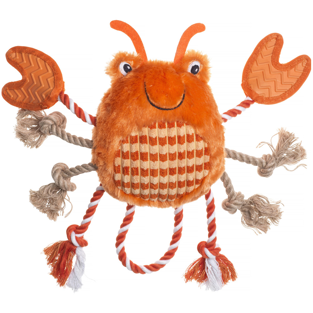 House Of Paws Orange Under The Sea Crab Plush Dog Toy Image