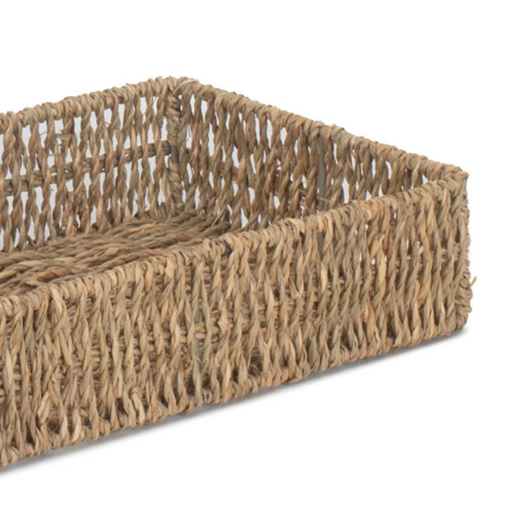 Red Hamper Rectangular Seagrass Small Tray Image 3
