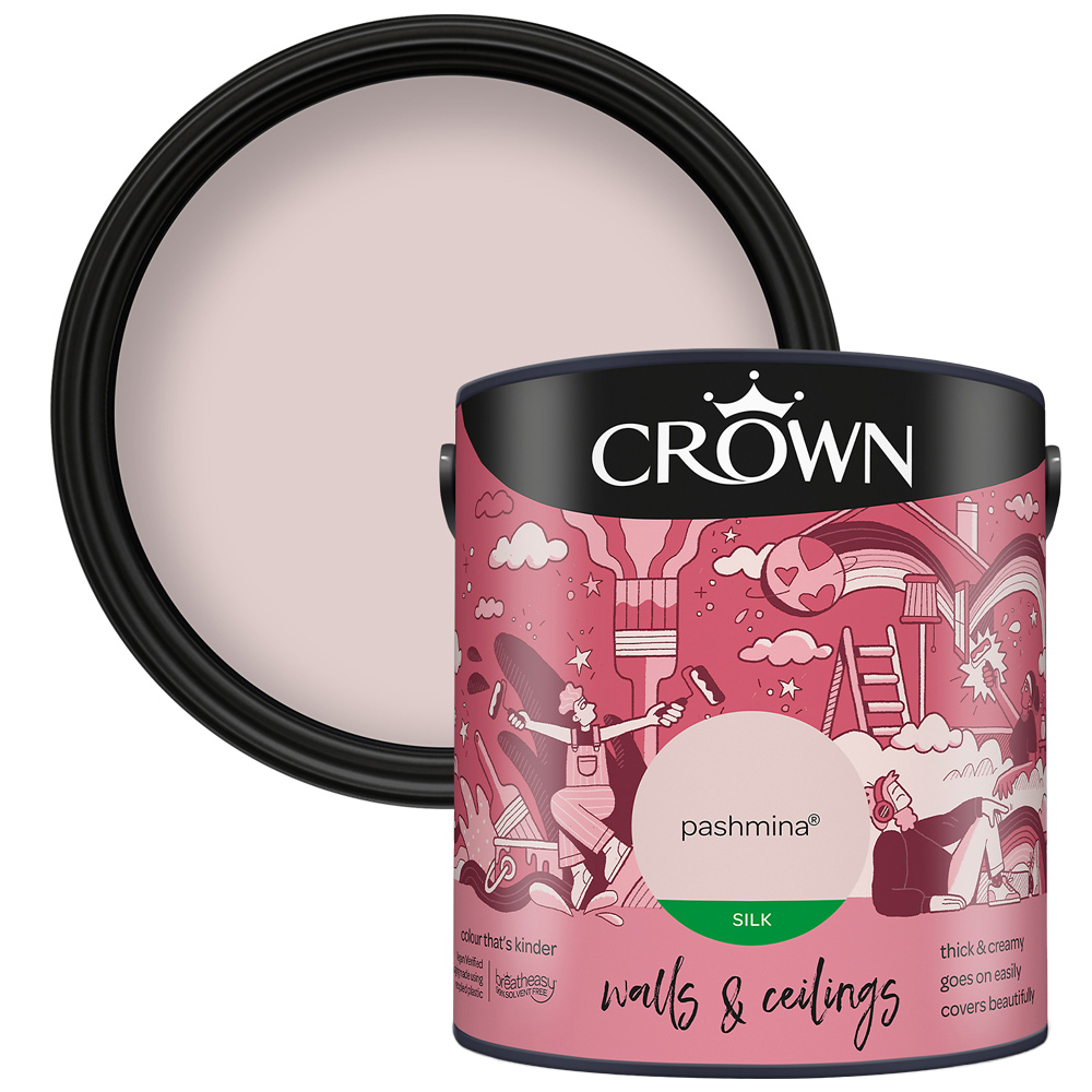 Crown Breatheasy Walls & Ceilings Pashmina Silk Emulsion Paint 2.5L Image 1