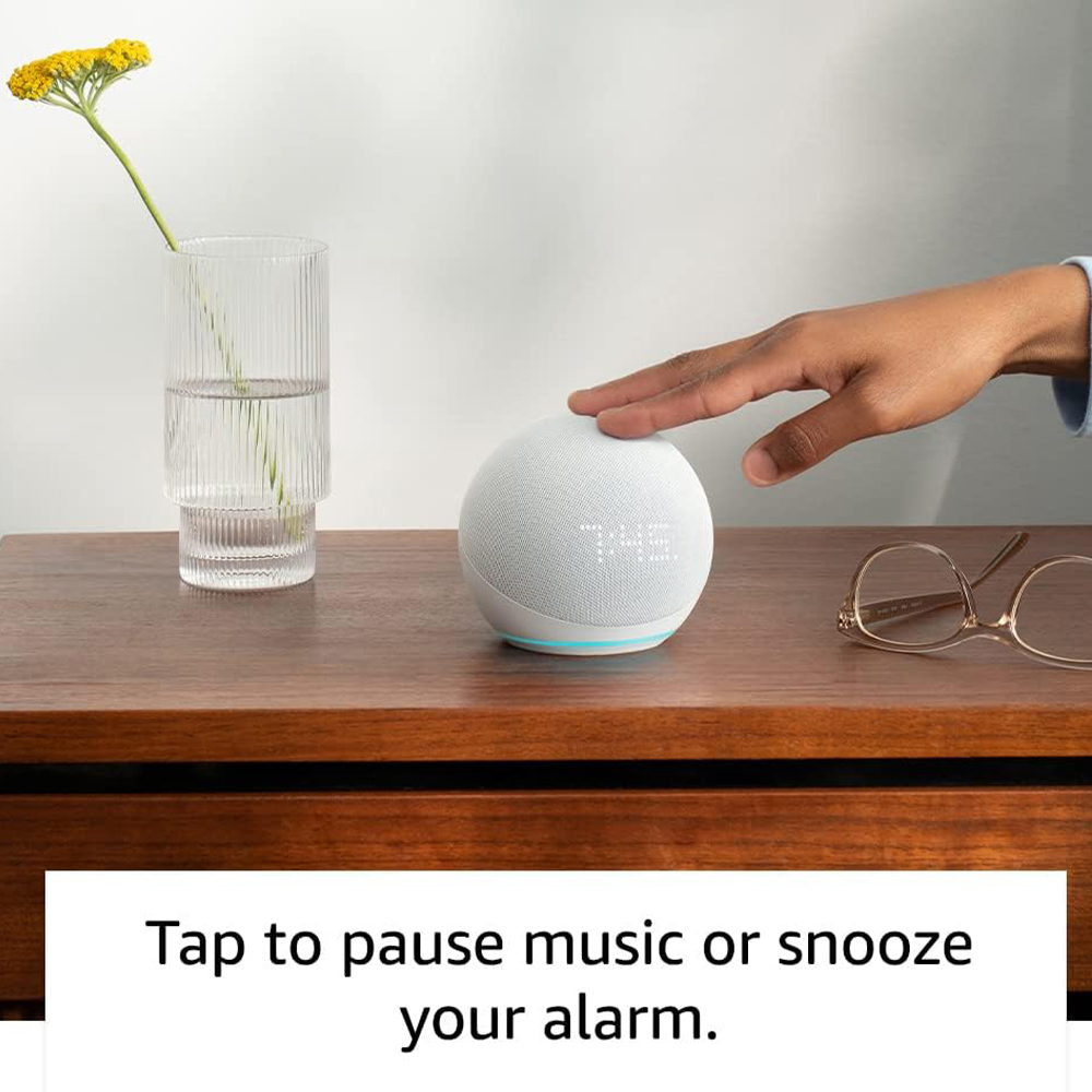 Amazon Echo Dot Smart Speaker with Clock White Image 5