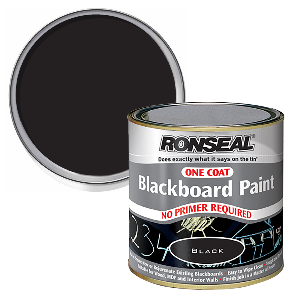 Ronseal One Coat Black Blackboard Paint 250ml Image 1