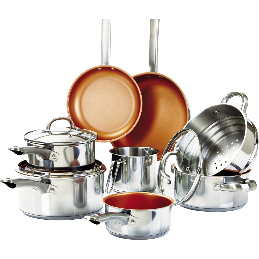 Cermalon Non Stick Stainless Steel Cookware Set of 8 Image 1