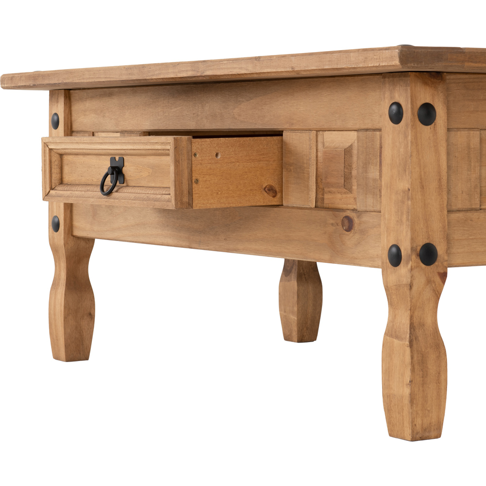 Seconique Corona Single Drawer Distressed Waxed Pine Coffee Table Image 5