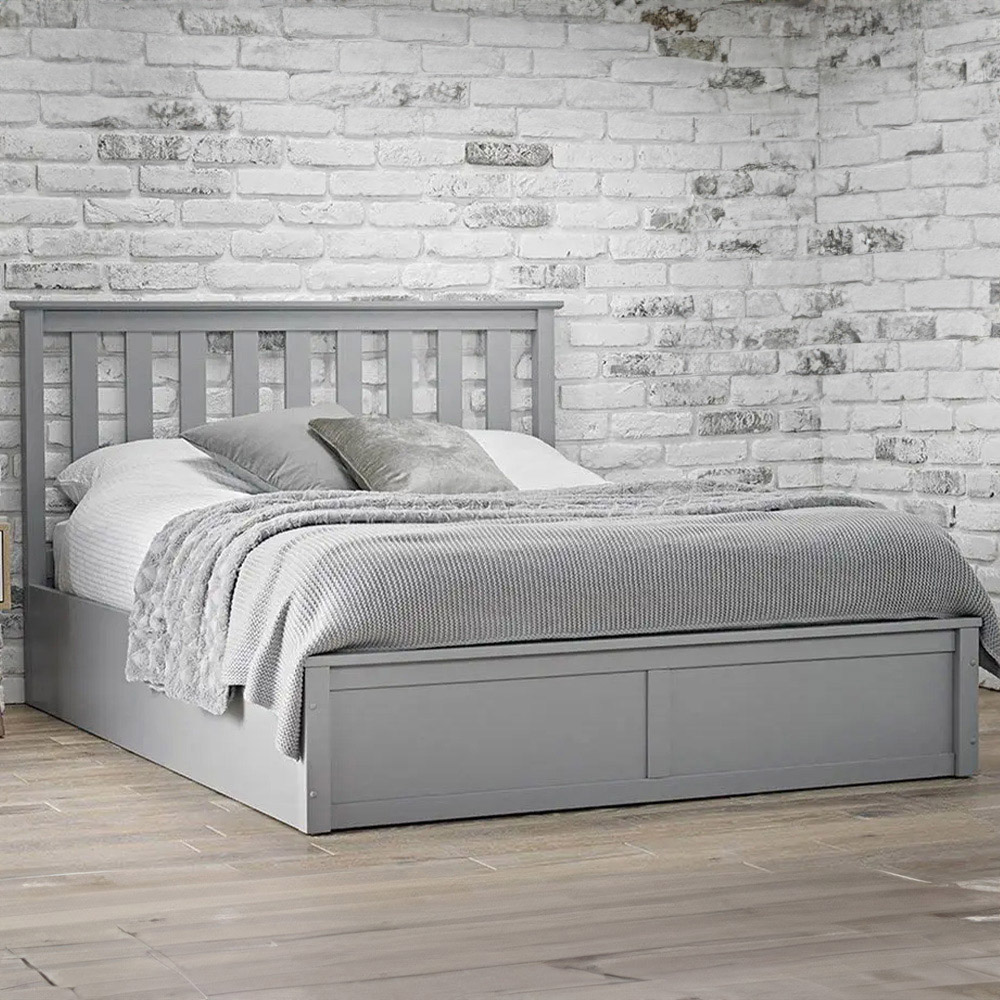 LPD Furniture Oxford King Size Grey Ottoman Bed Frame Image 1