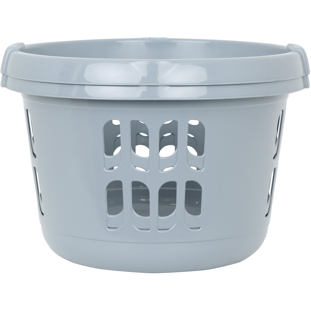 2 x Wham Casa Plastic Round Laundry Basket Silver Image 4