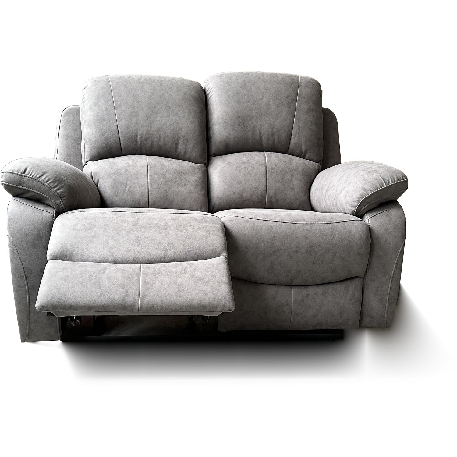 Milano 2 Seater Charcoal Fabric Manual Recliner Sofa Image 4