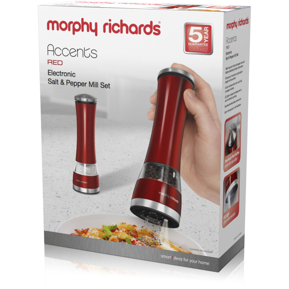 Morphy Richards Red Electronic Salt and Pepper Mill Image 3