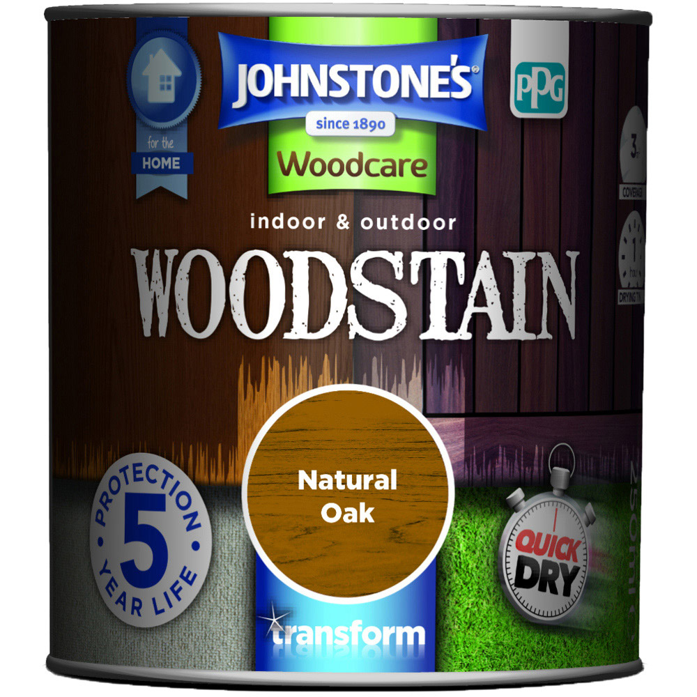 Johnstone's Natural Oak Woodstain 250ml Image 2