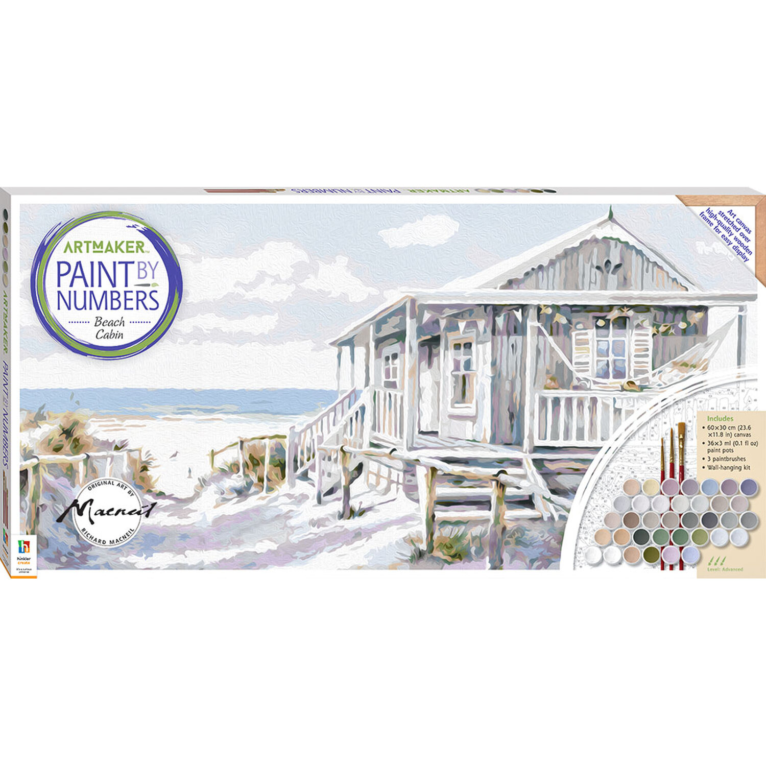 Hinkler Paint by Numbers Beach Cabin Canvas Kit Image 1