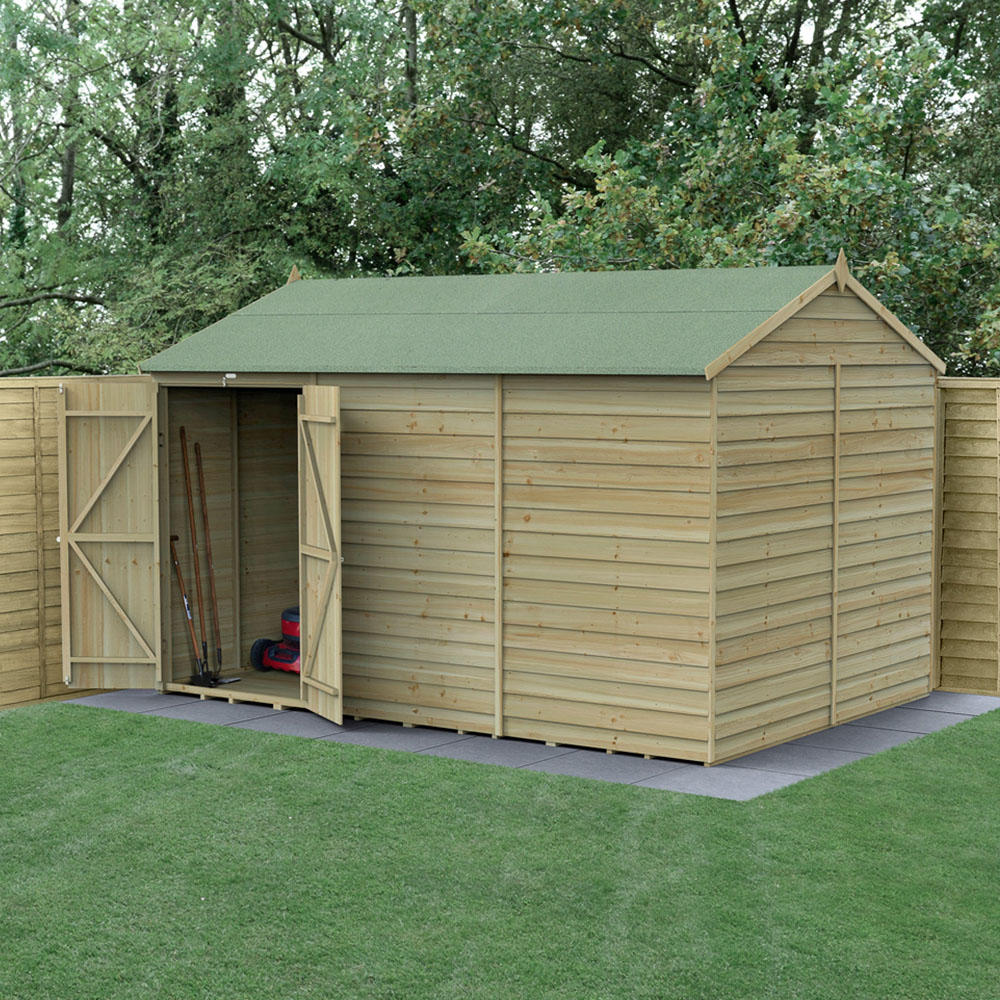 Forest Garden 4LIFE 12 x 8ft Double Door Reverse Apex Shed Image 2