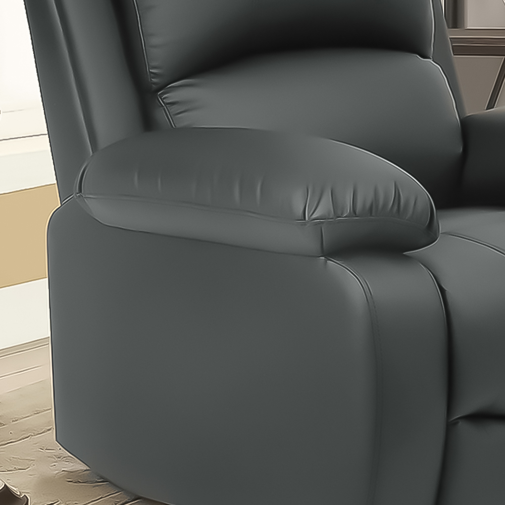 Brooklyn Dark Grey Bonded Leather Manual Recliner Chair Image 3