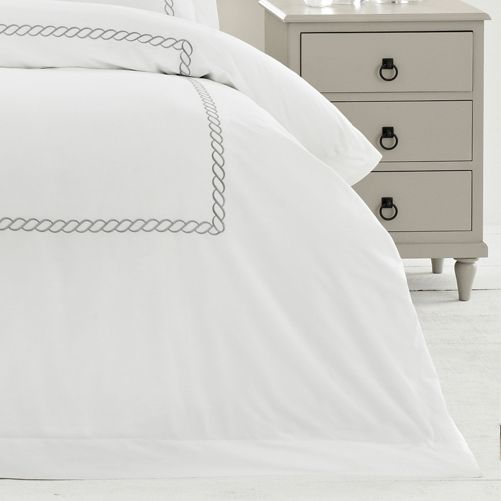 Paoletti Cleopatra Double Silver Duvet Cover Set Image 3