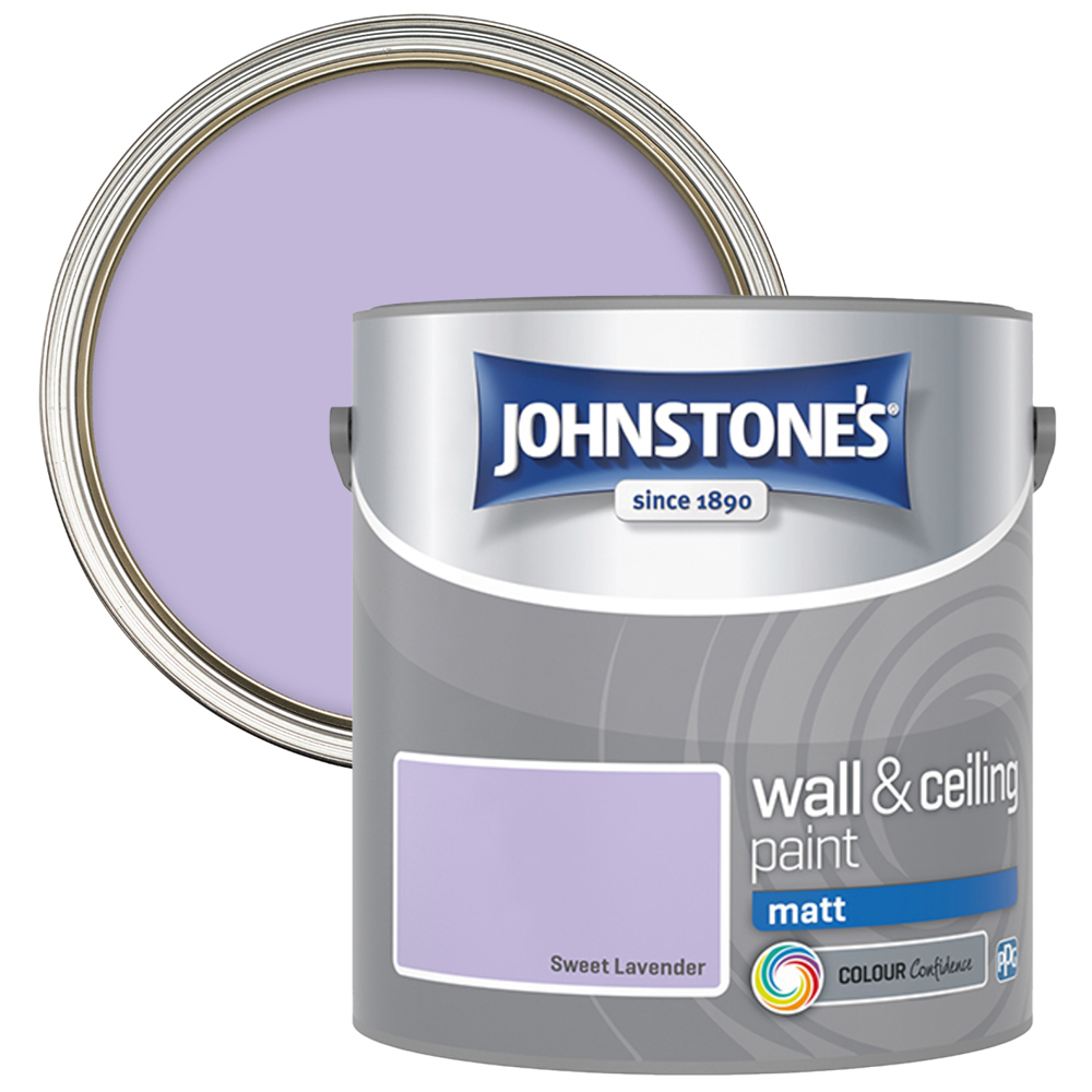 Johnstone's Walls & Ceilings Sweet Lavender Matt Emulsion Paint 2.5L Image 1
