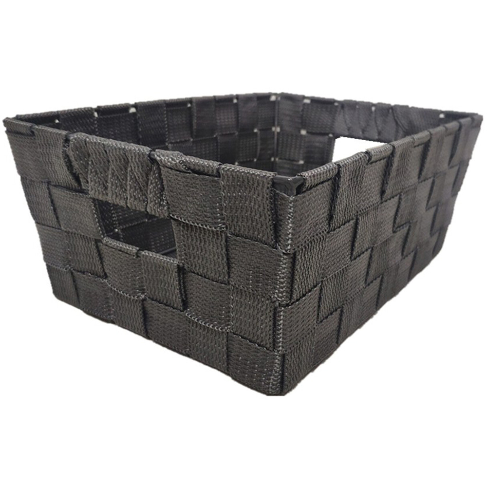 Charcoal Woven Storage Basket Image