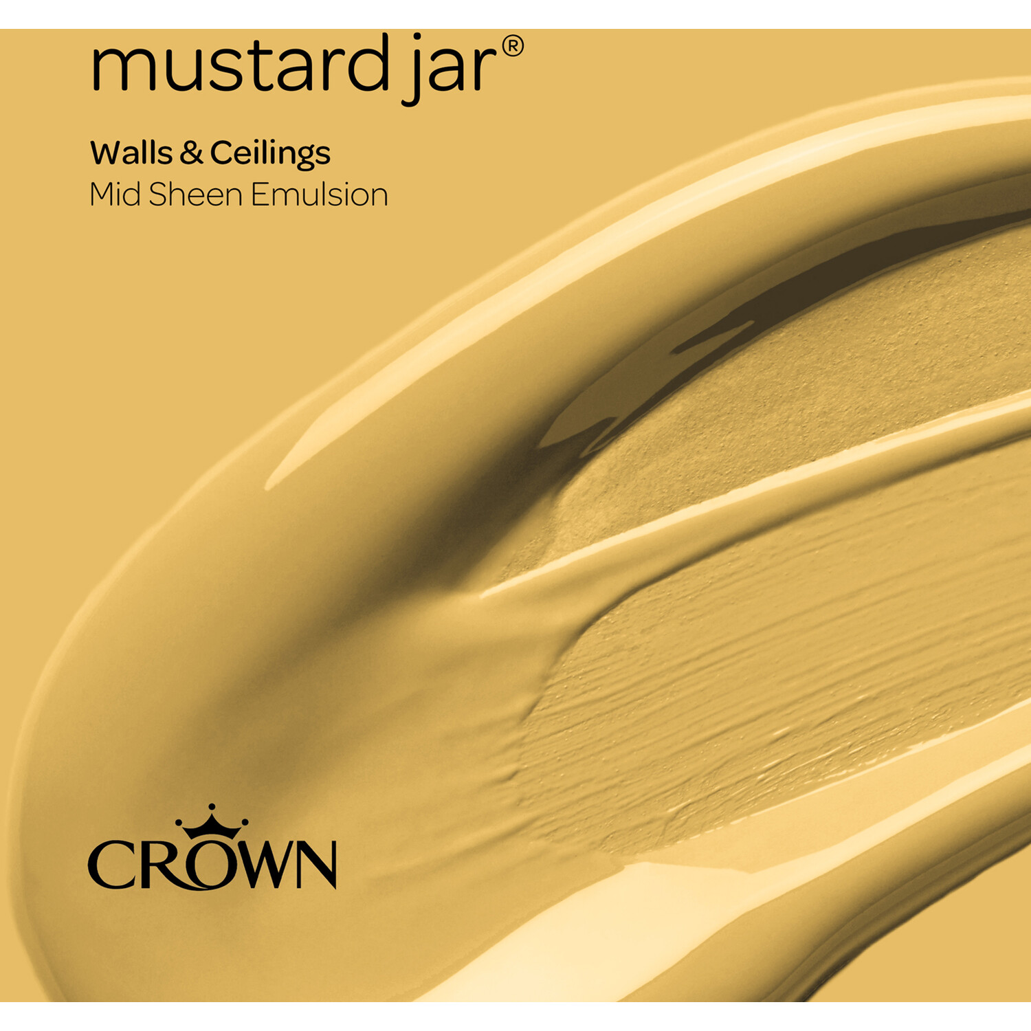 Crown Walls & Ceilings Mustard Jar Mid Sheen Emulsion Paint 2.5L Image 4