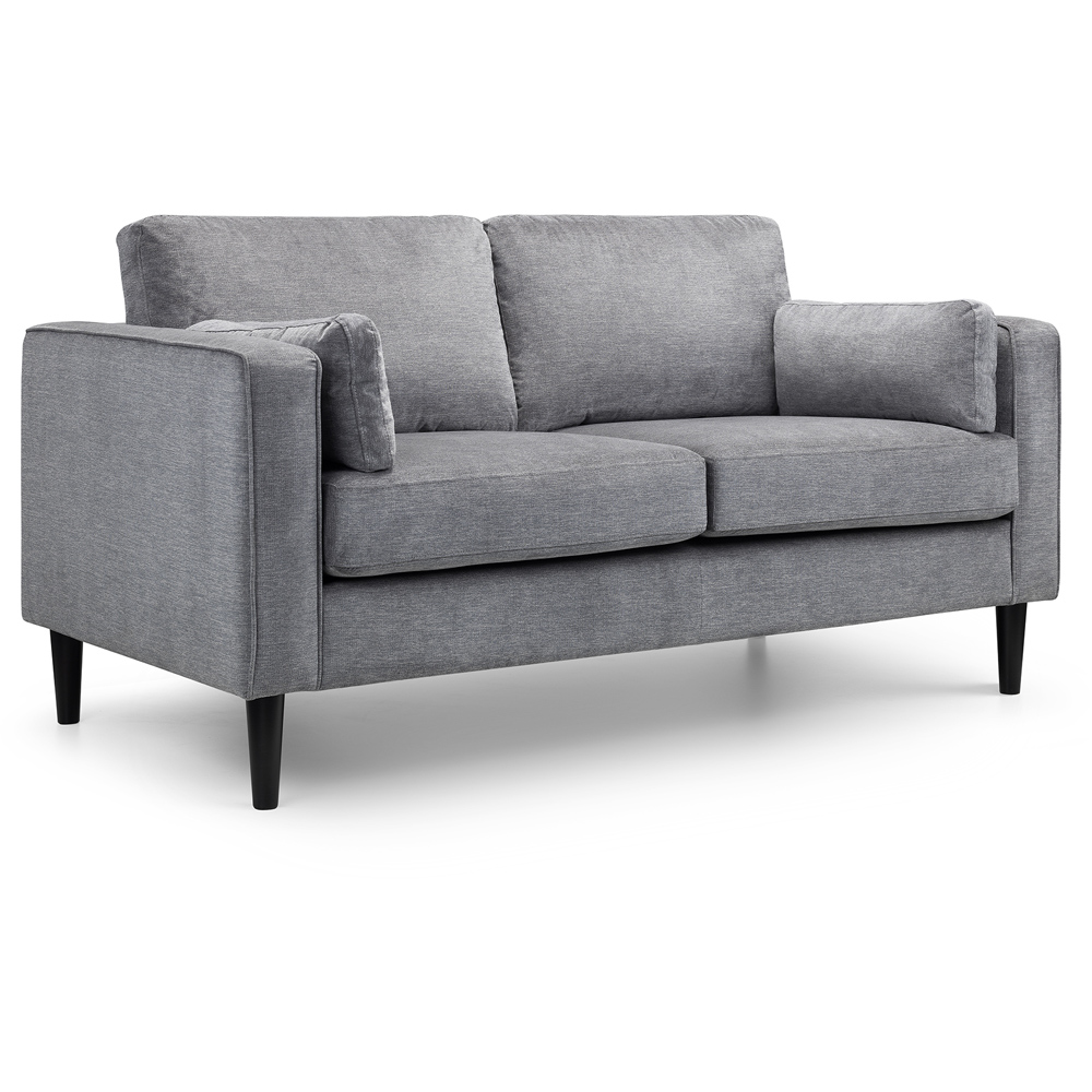 Julian Bowen Hayward Grey Chenille Fabric 2 Seater Sofa Image 2