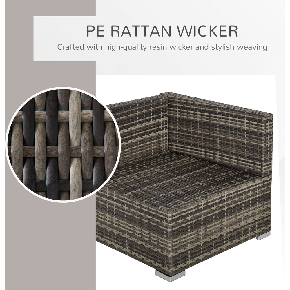Outsunny Deep Grey Rattan Single Corner Sofa Chair Image 5