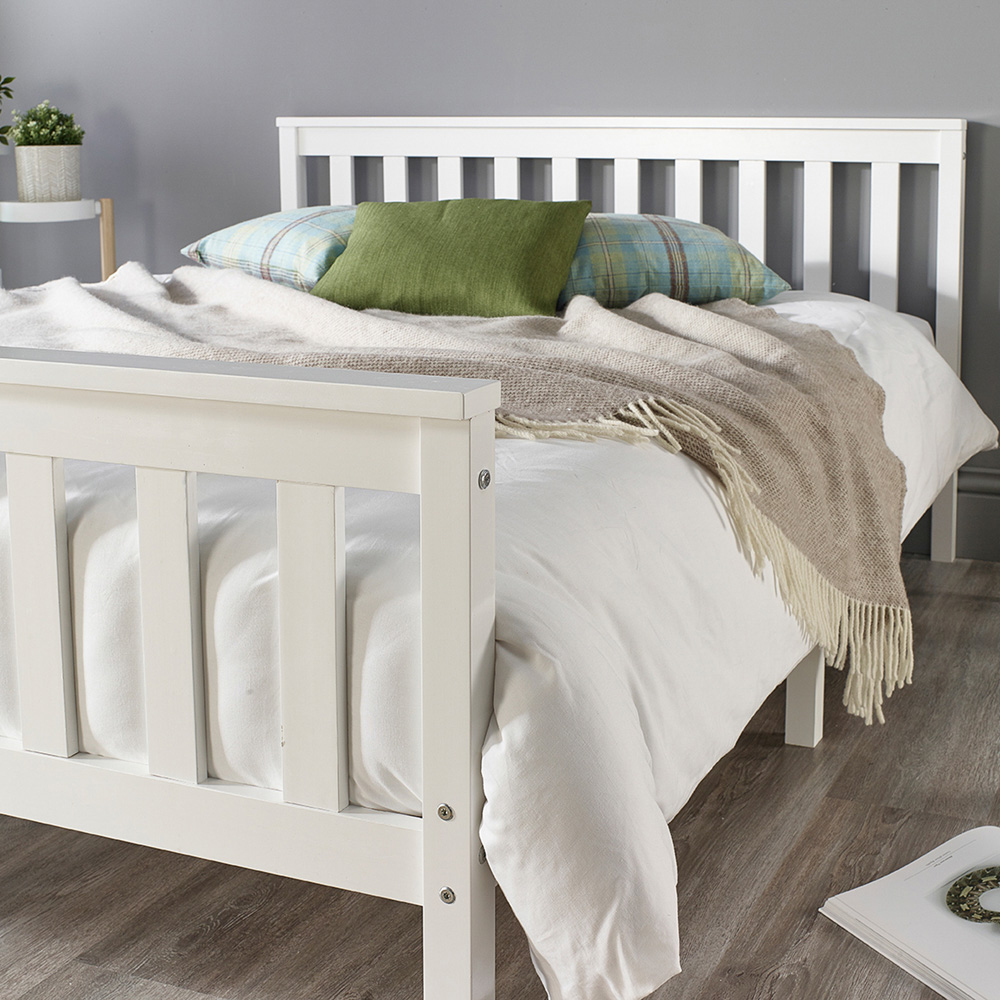 Aspire Atlantic Small Double White Bed Frame Image 4