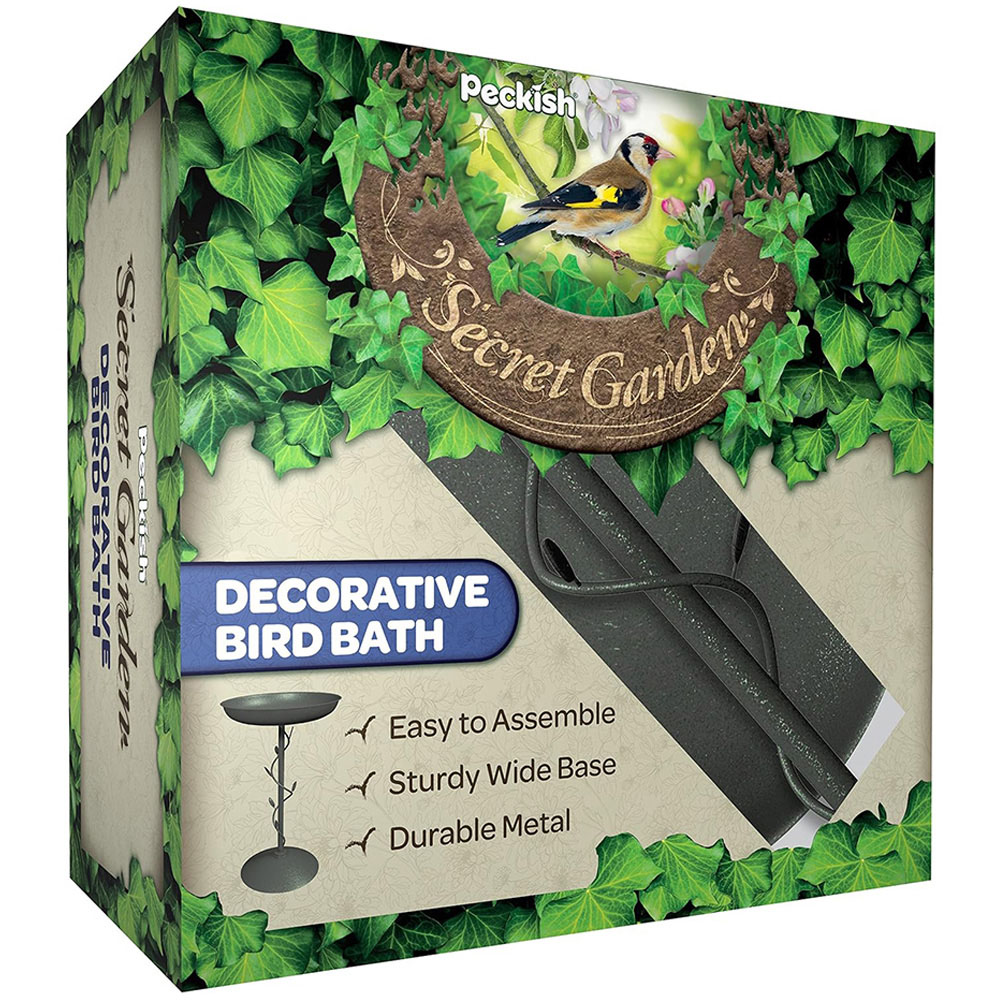 Peckish Secret Garden Metal Wild Bird Bath Image 2