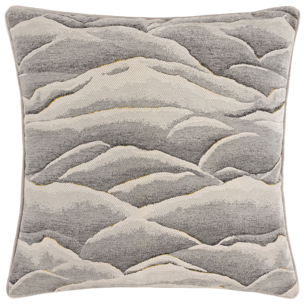 Paoletti Stratus Grey Jacquard Cushion Image 1