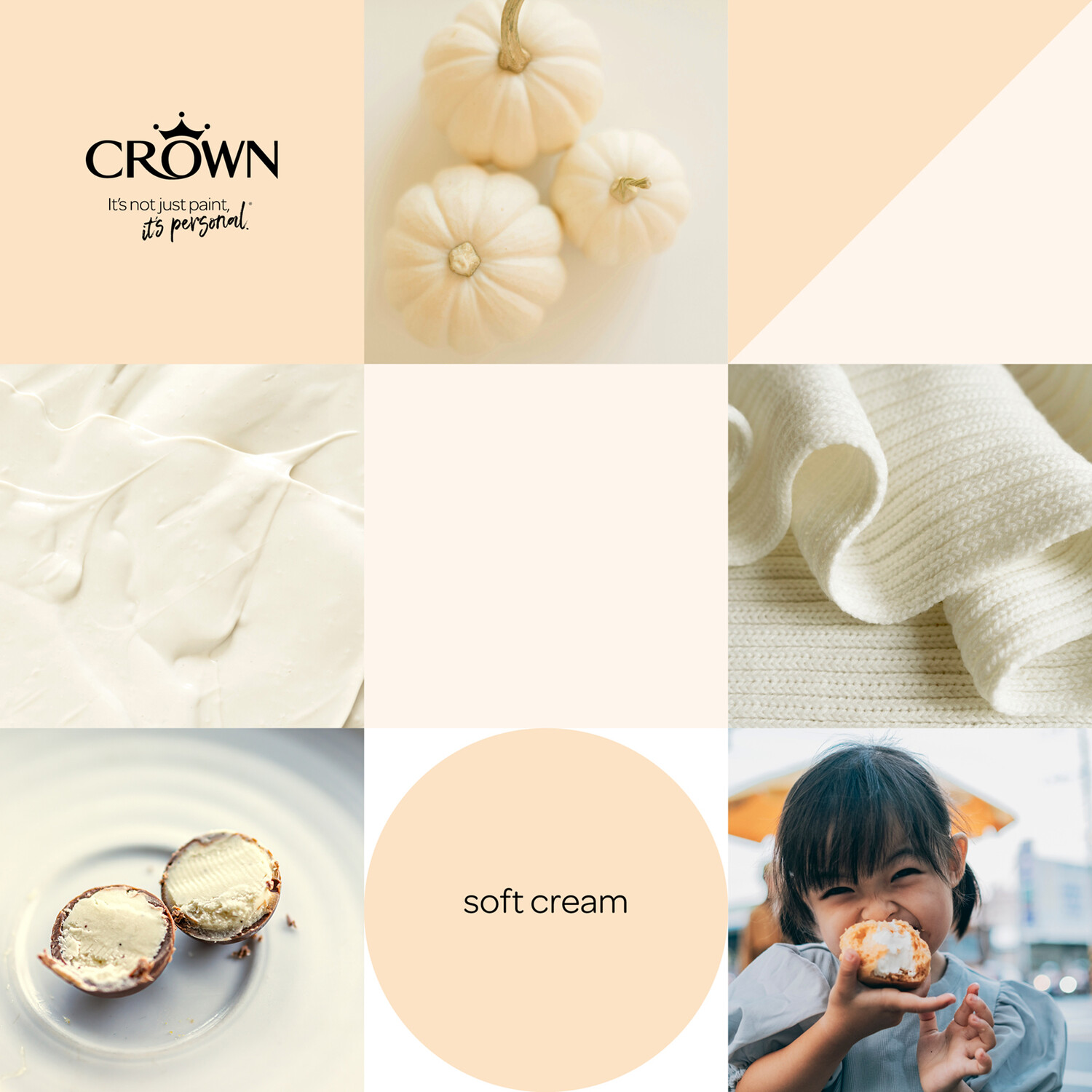 Crown Walls & Ceilings Soft Cream Mid Sheen Emulsion Paint 2.5L Image 7