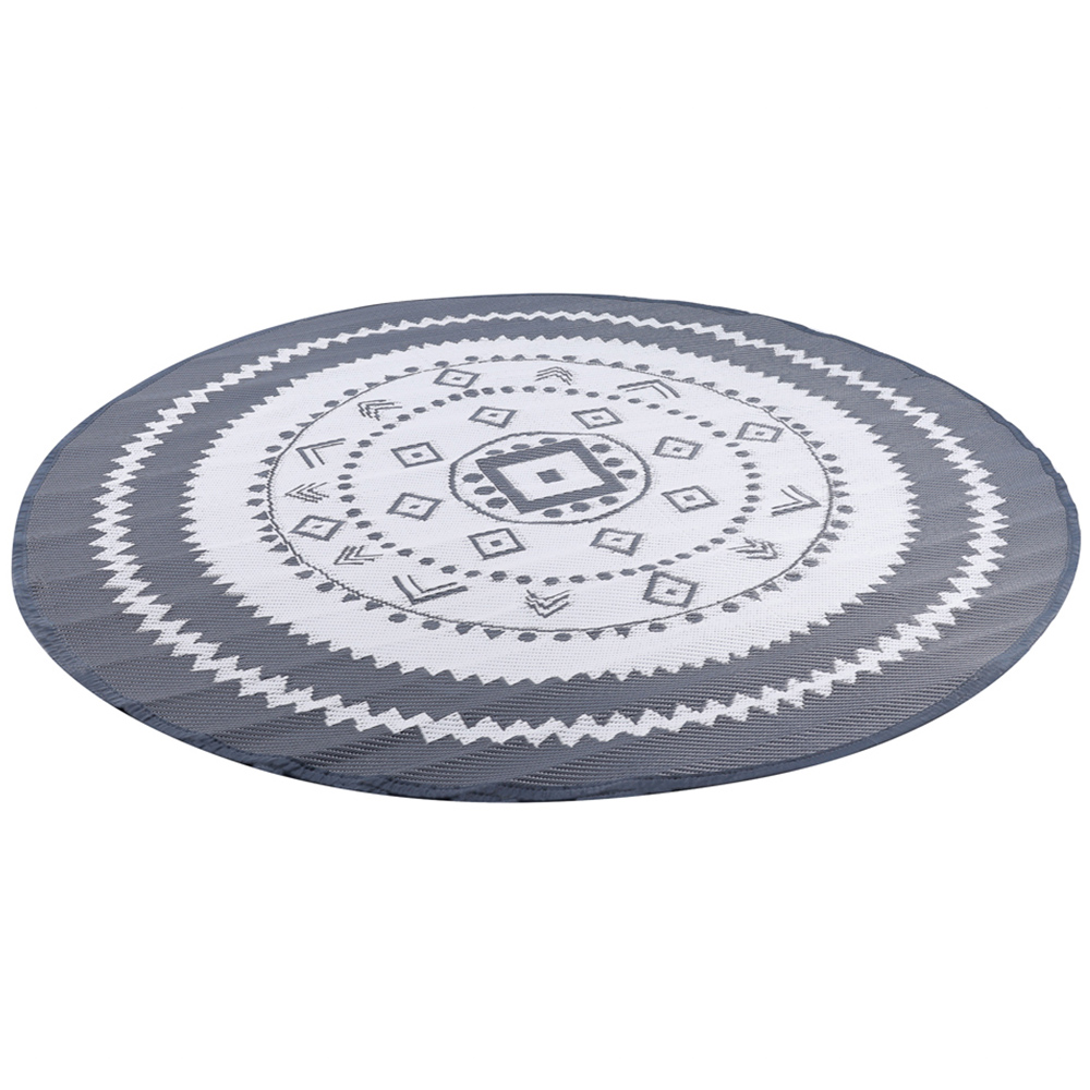 Streetwize Vanguard Grey and White Reversible Round Outdoor Rug 150cm Image 3