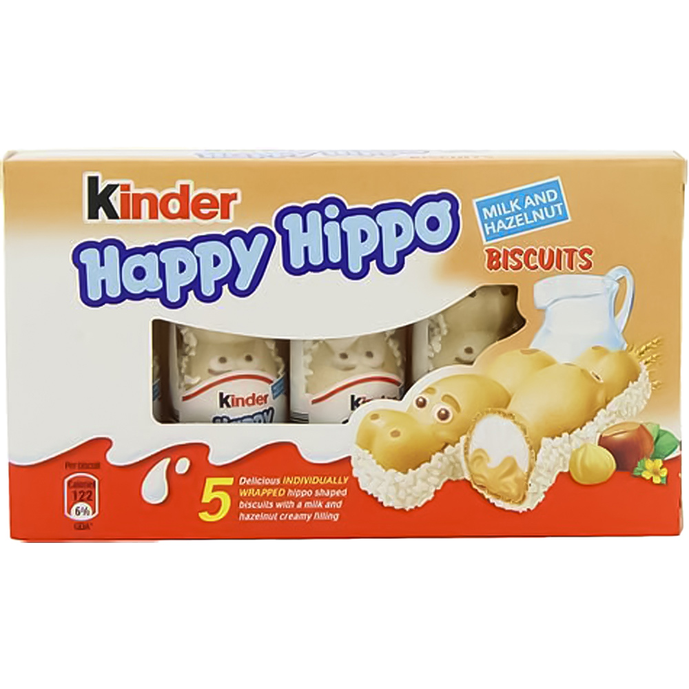Happy Hippo Biscuits Milk and Hazelnut. 5 Pack Image