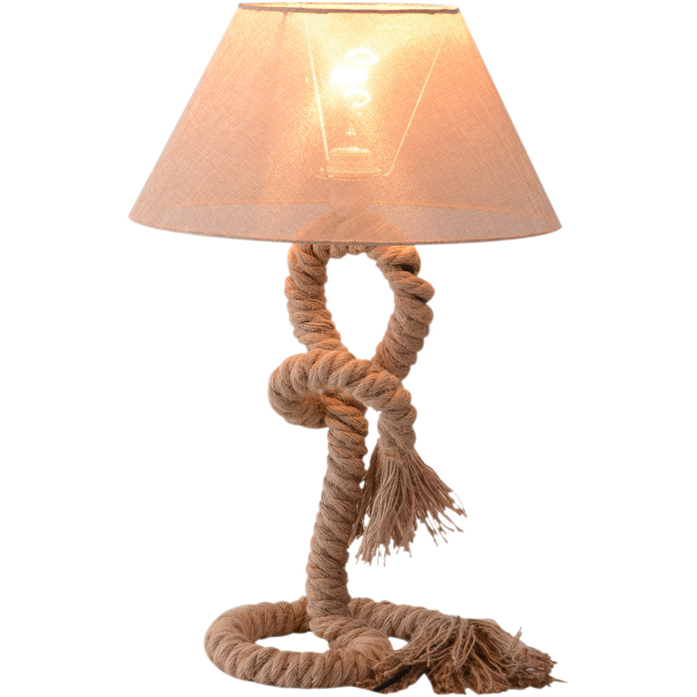 Portland Indispensable Nautical Twisted Rope Beige Table Lamp Image 1