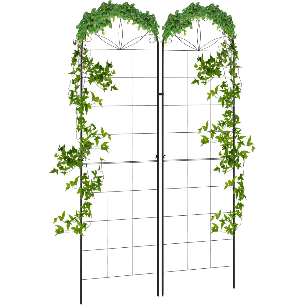 Outsunny Metal Grid Design Trellis Frames Garden Planter 2 Pack Image 1