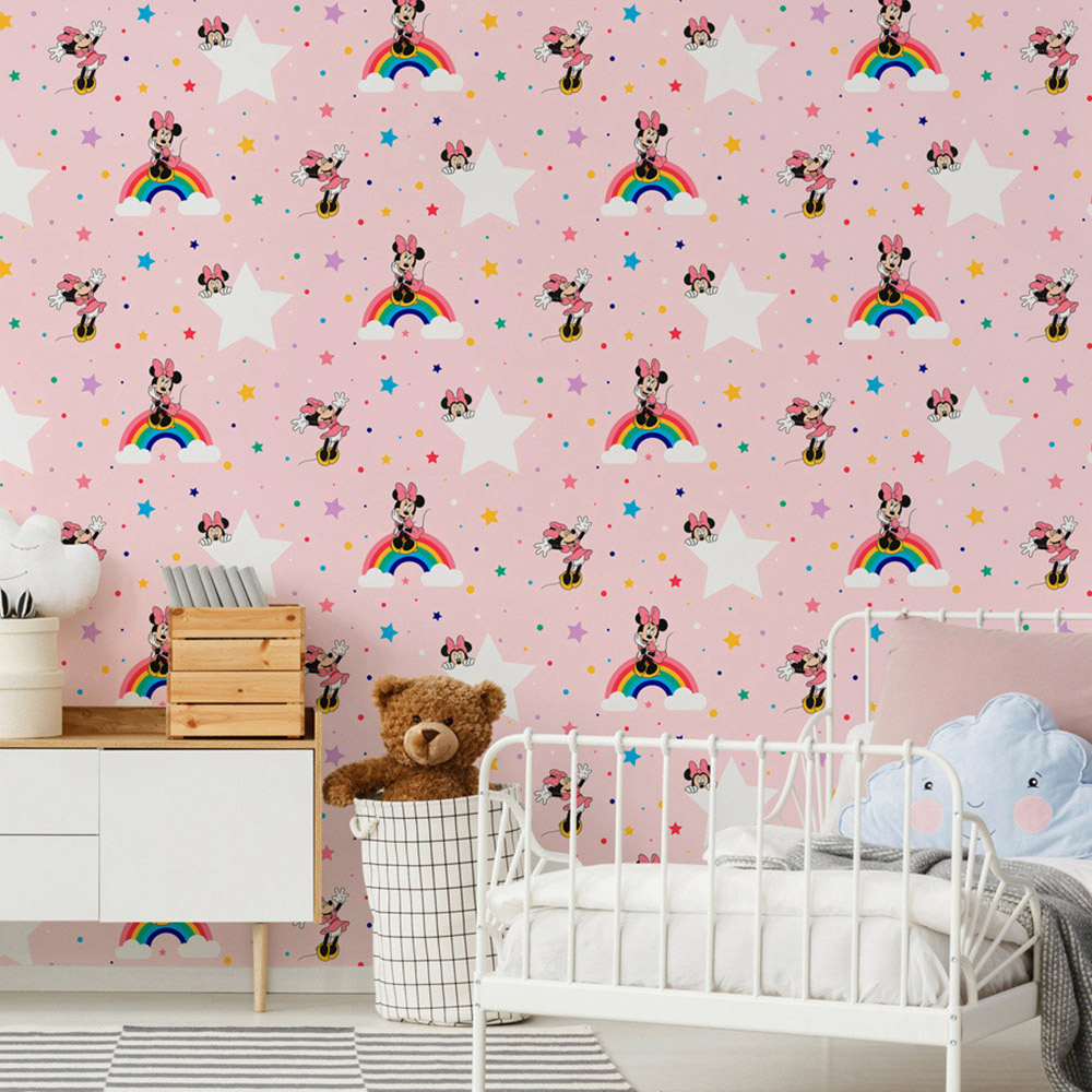Disney Rainbow Minnie Pink Wallpaper Image 3