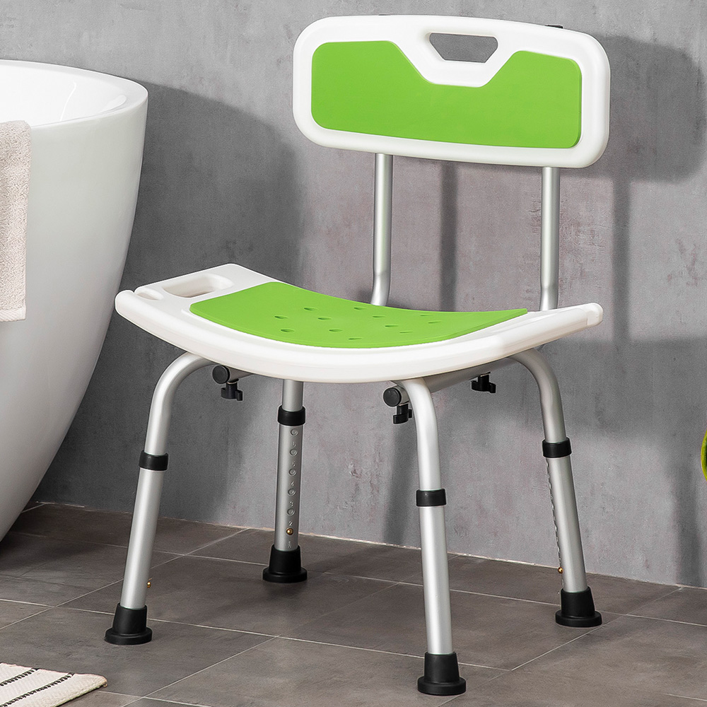Portland Green Aluminium Shower Chair Image 1
