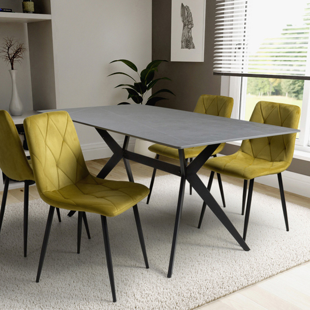 Timor 6 Seater Dining Table Grey Image 1