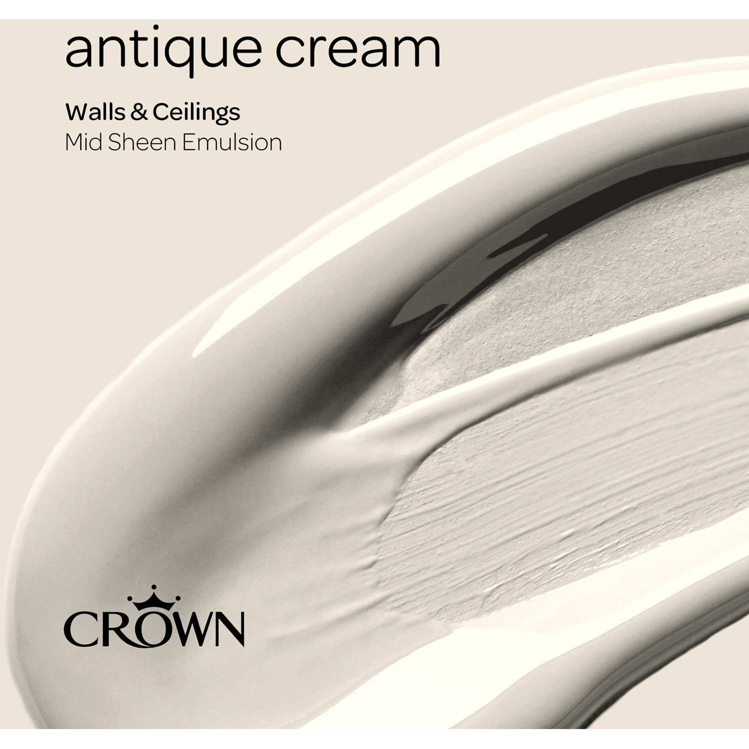 Crown Walls & Ceilings Antique Cream Mid Sheen Emulsion Paint 2.5L Image 4