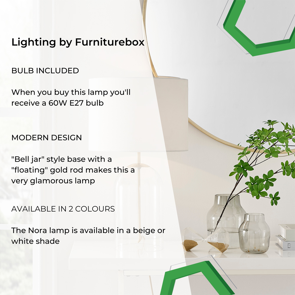 Furniturebox Honara White Table Lamp Image 8