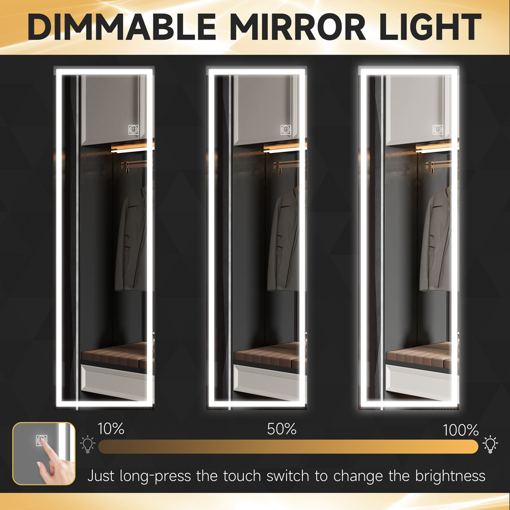 HOMCOM Full Length LED Mirror 120 x 40cm Image 4