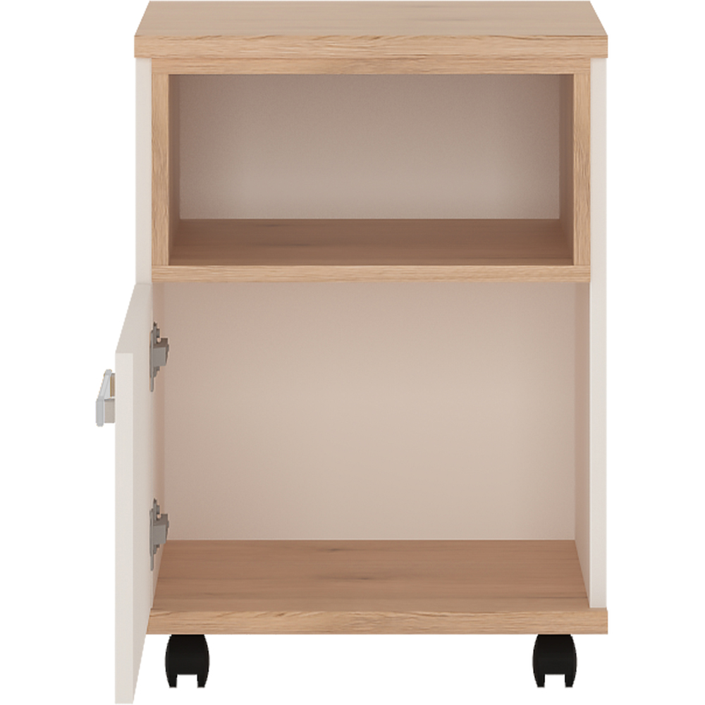 Florence 4KIDS Single Door Oak and White Mobile Desk with Opalino Handles Image 3