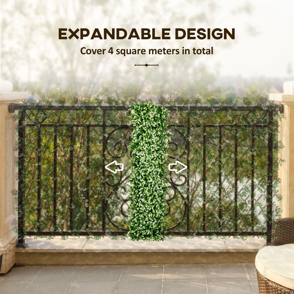 Outsunny 6.5 x 3.2ft 2 Pack Artificial Leaves Fence Panel Image 4