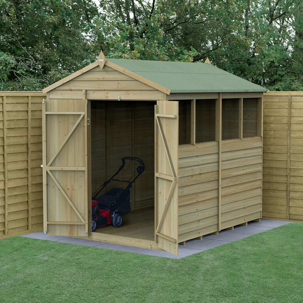 Forest Garden 4LIFE 6 x 8ft Double Door Apex Shed Image 2