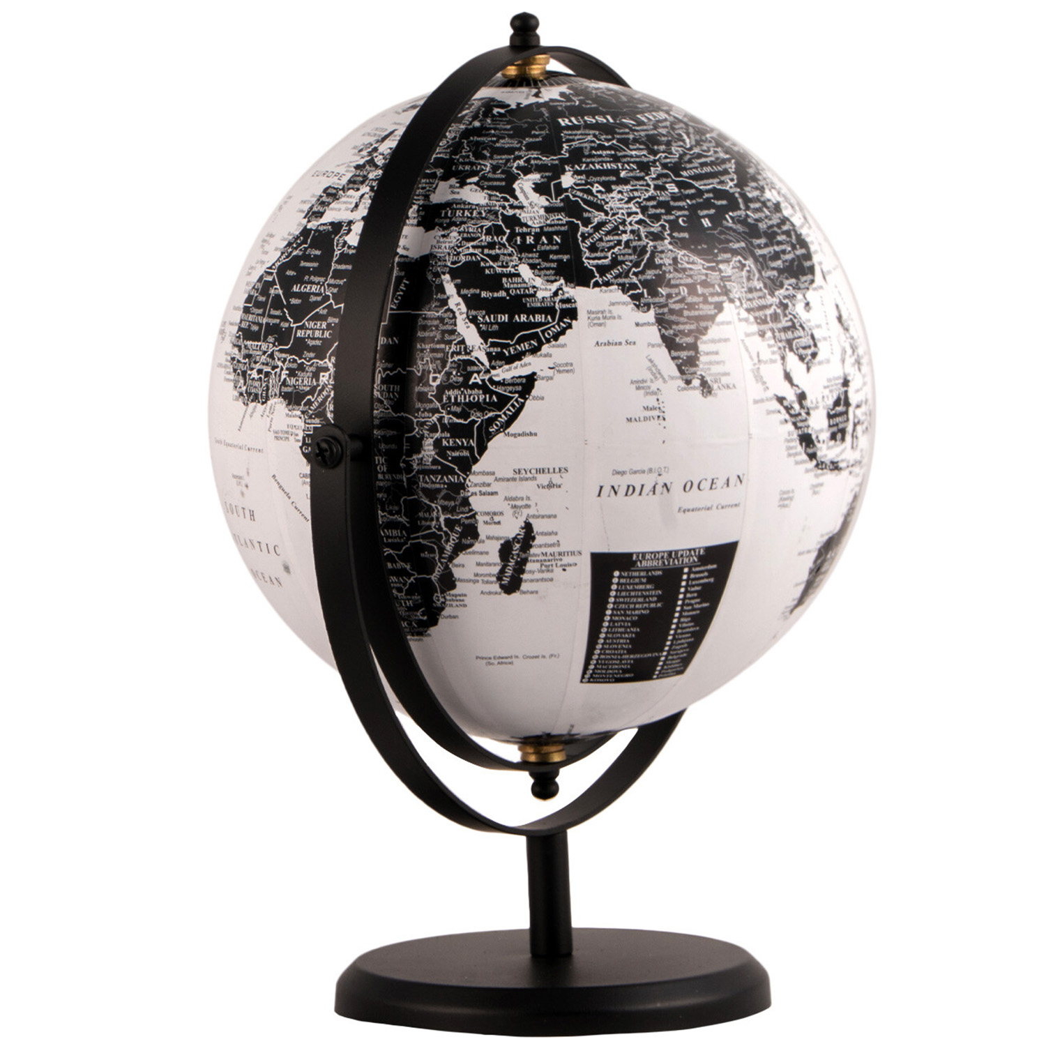 Black and White Monochrome Globe Image 1
