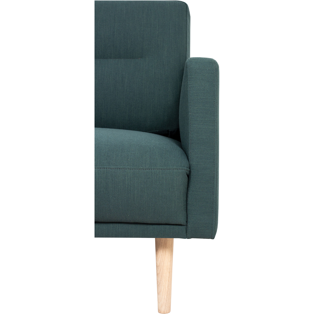 Florence Larvik 3 Seater Dark Green LH Chaiselongue Sofa with Oak Legs Image 6